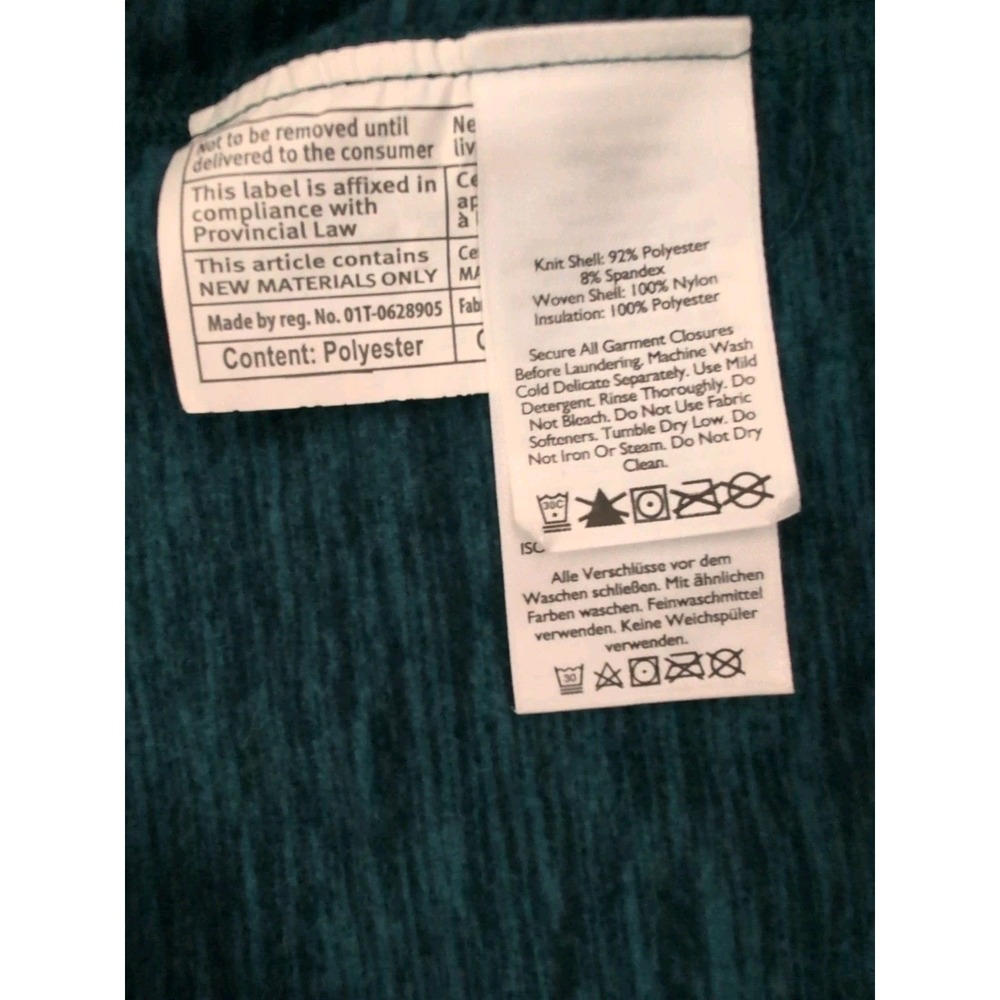 Eddie Bauer Womens Quilted Jacket Primaloft Hybrid Hidden Hood Teal Sz M - Picture 9 of 9